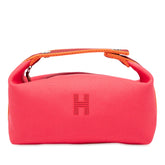 エルメス ブリッド ア ブラックPM ハンドバッグ ハイビスカス ピンク系 シルバー金具 コットン レディース HERMES 【中古】